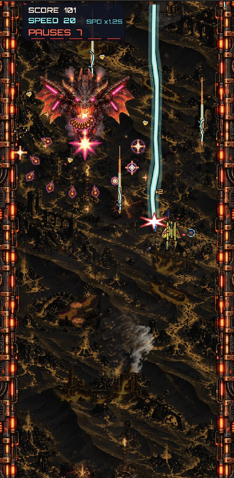 Pause gameplay: the Cinder Drake boss